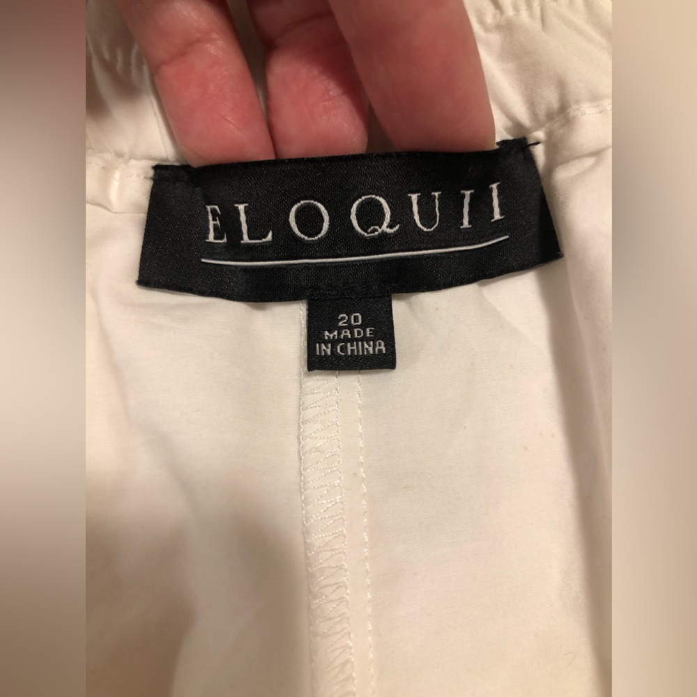 Eloquii white eyelet cotton, high waist shorts with white lining, never worn, 20 - Picture 3 of 13